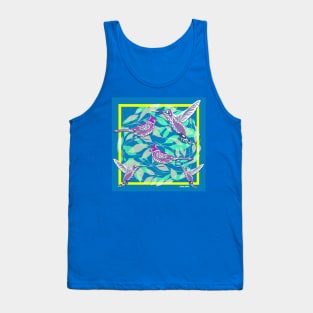 bird cage in tropical leaf blossom ecopop art Tank Top